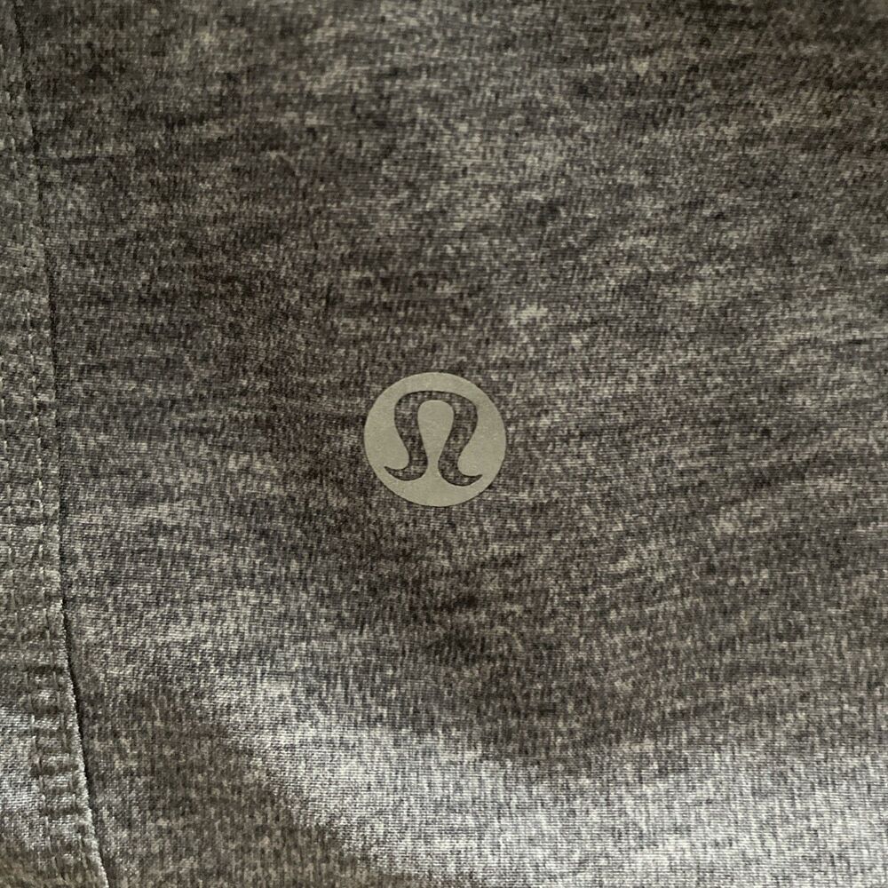 Lululemon Large T.H.E. Short 9” Heather Texture Printed Greyt Deep Coal Yellow - Picture 4 of 10